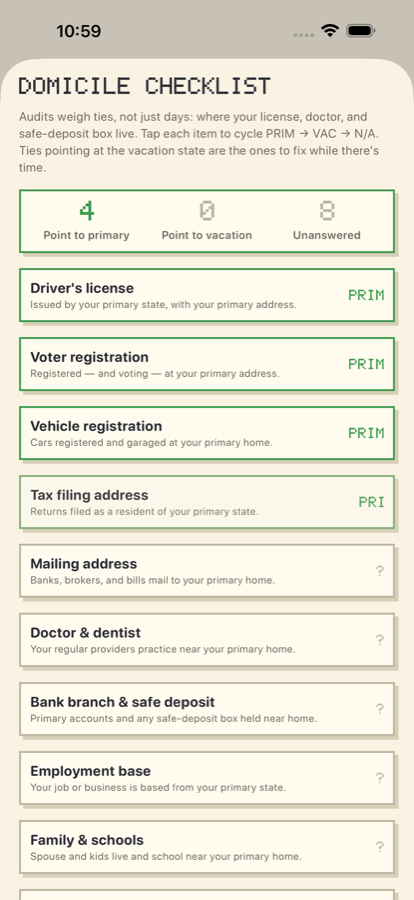 Domicile checklist: the ties auditors weigh